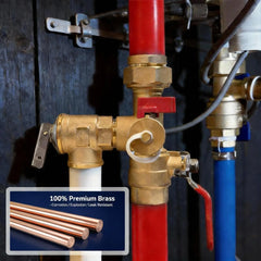 VANCOCO Tankless Water Heater Service Valve Kit 3/4 IPS Brass Pressure Relief
