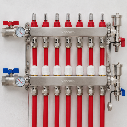 Hydrodynamic Distribution: The Mechanics of a 7-Port Stainless Steel UFH Manifold
