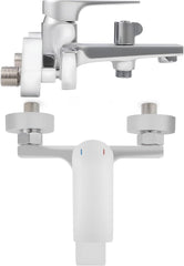 VANCOCO Wannenarmatur mit Handbrause, Komplett-Set aus hochwertigem Messing, Aufputz Badewannen-Armatur wassersparend mit Wandhalterung, Chrome