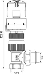 VANCOCO 2er Set 1/2" Eck Weiß Thermostatventil Set Dichtring