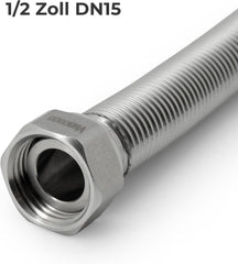 VANCOCO Edelstahl-Flexrohr 1/2" Zoll Wellrohr Ausziehbar Flexibles Anschlussrohr Längenverstellbar von 200-400 mm Universelles Verbindungsrohr