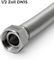 VANCOCO 2 Stk. Edelstahl-Flexrohr 1/2" Zoll Wellrohr Ausziehbar Flexibles Anschlussrohr Längenverstellbar von 200-400 mm Universelles Verbindungsrohr