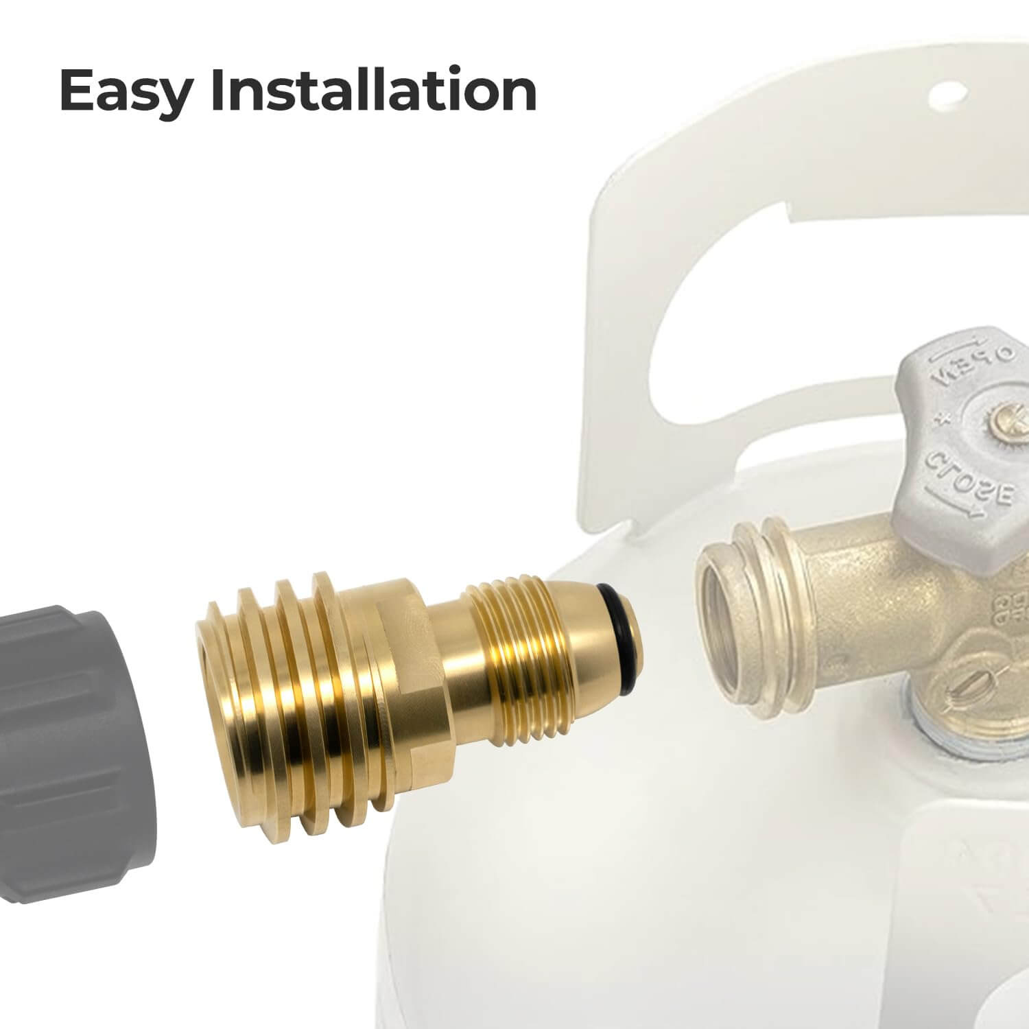 VANCOCO Brass Propane Tank Adapter – POL to QCC1/Type1 Valve Converter, Old-Style LP Tank to Modern Hose/Regulator