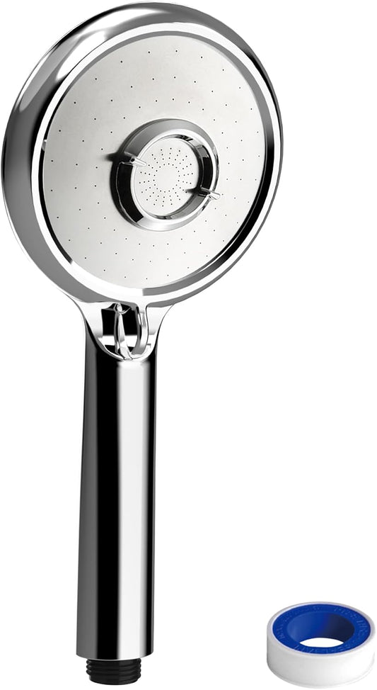 VANCOCO Handdusche Duschkopf 3 Strahlarten Chrom | Mit praktischer Antikalk-Funktion, leichtes Design für maximale Flexibilität und Duschkomfort