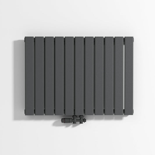 VANCOCO Design Heizkörper Mittelanschluss, Flachheizkörper 600×836 mm Anthrazit, Einlagig Wandheizkörper für Wohnzimmer und Schlafzimmer, Paneelheizkörper