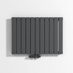 VANCOCO Design Heizkörper Mittelanschluss, Flachheizkörper 600×836 mm Anthrazit, Einlagig Wandheizkörper für Wohnzimmer und Schlafzimmer, Paneelheizkörper