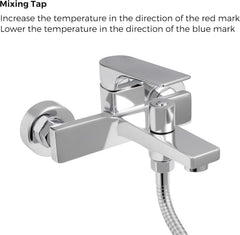 VANCOCO Wannenarmatur mit Handbrause, Komplett-Set aus hochwertigem Messing, Aufputz Badewannen-Armatur wassersparend mit Wandhalterung, Chrome