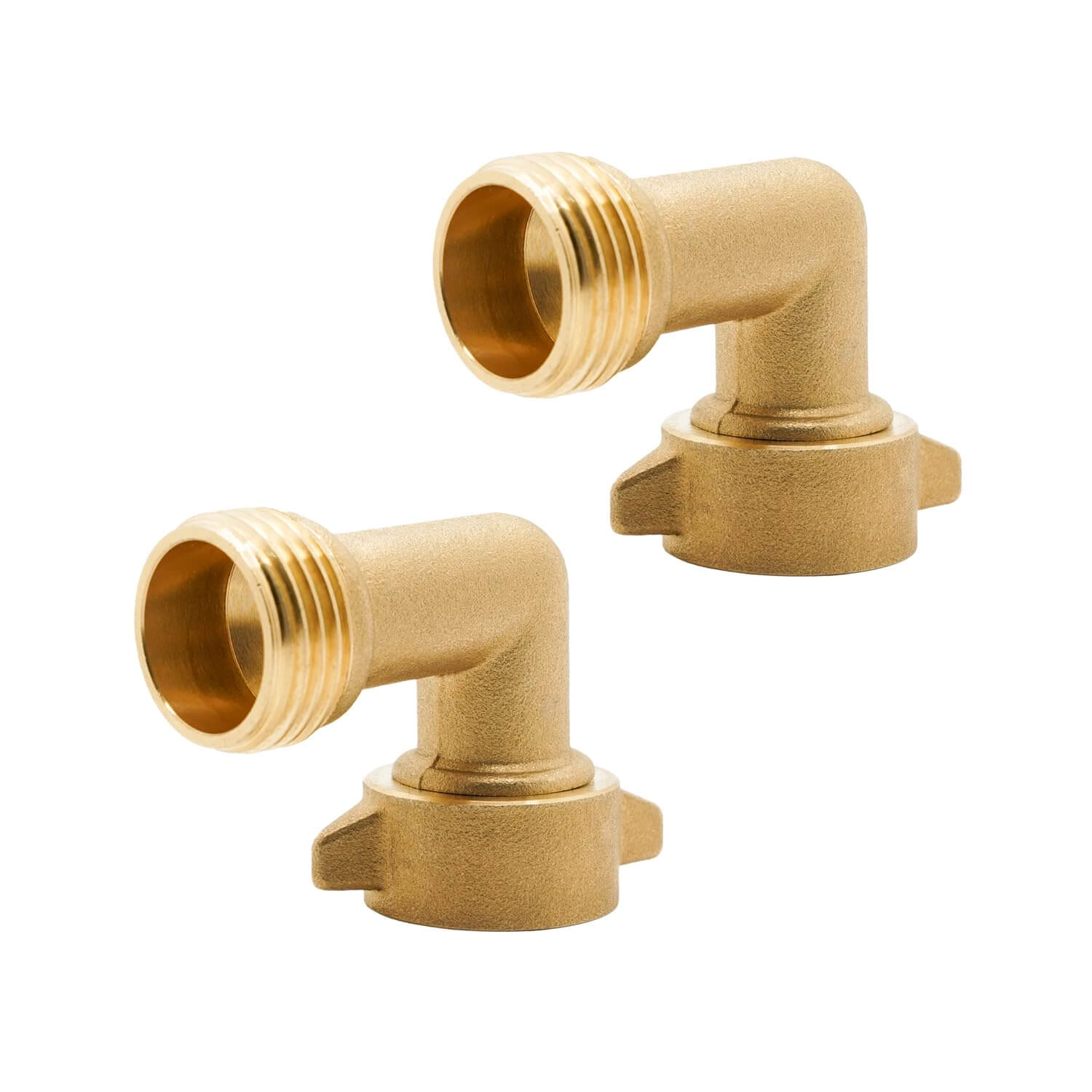 VANCOCO 90 Degree Brass Garden Hose Elbow, 3/4" Heavy-Duty Hose Bib Extender with Leak-Proof Washers