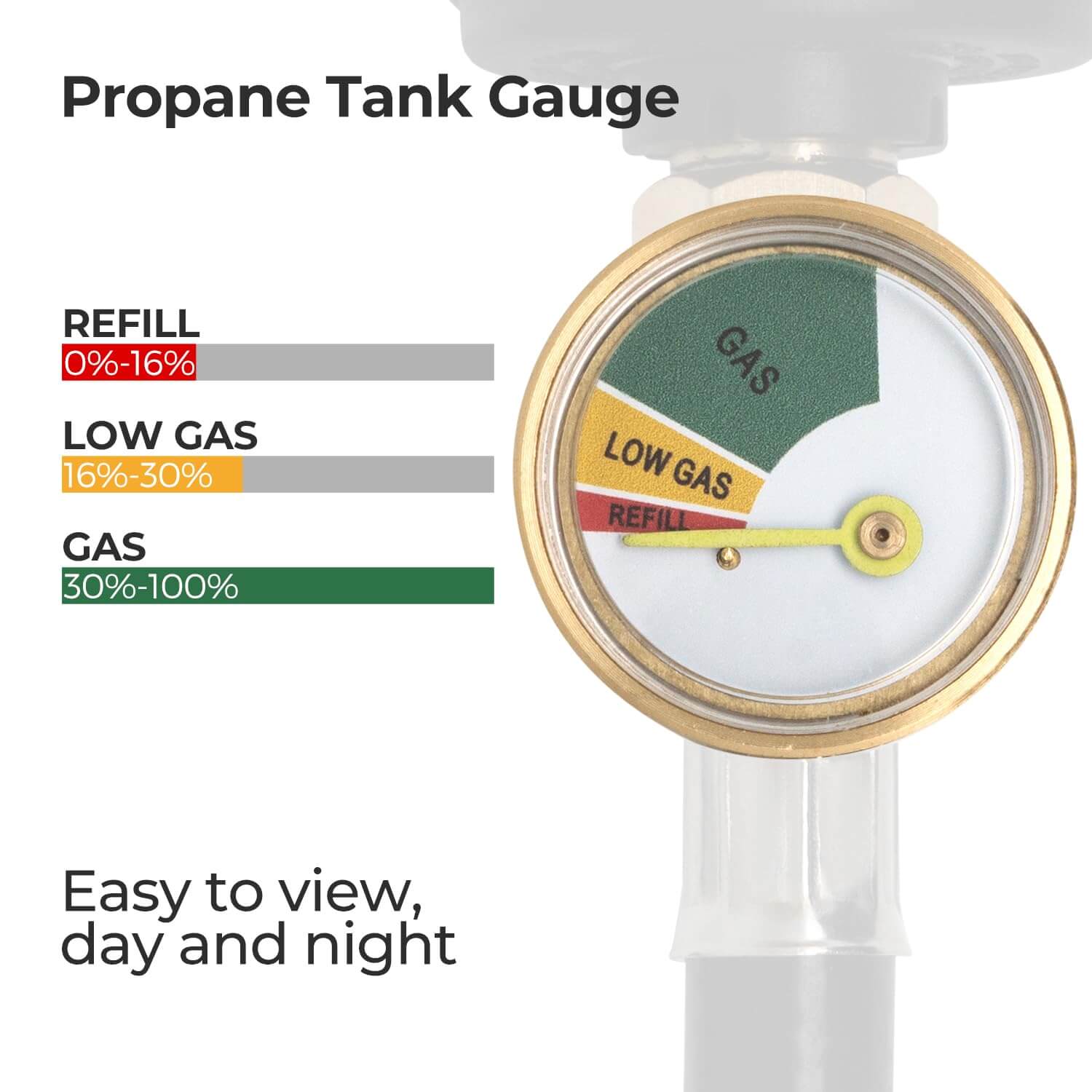 VANCOCO Propane Hose Extension with QCC1/Type1 Adapter, 8FT Hose & Tank Gauge for 5-40lb Tanks