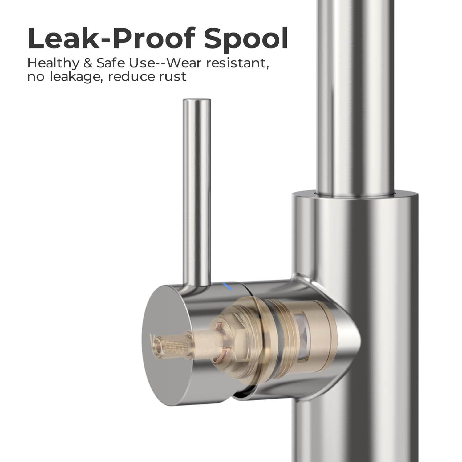 VANCOCO Pull Down Kitchen Faucet, 16" High Arc Single Handle Stainless Steel Faucet with 3-Mode Sprayer, Brushed Nickel