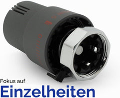 VANCOCO 4 STK. Thermostatkopf Heizkörperventil M30×1,5 mm, Anthrazit, Flüssig-Fühler, Frostschutzstellung