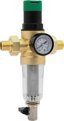 VANCOCO Druckminderer Wasser 3/4 Zoll DN 20, Wasserdruckregler mit Rückspülfilter und Manometer, Wiederverwendbarer Druckregler aus Messing