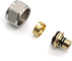 Vancoco 2 Stk. Klemmringverschraubung 16x2mm für Heizrohr Fußbodenheizung Hahnblöcke 3/4" Eurokonus