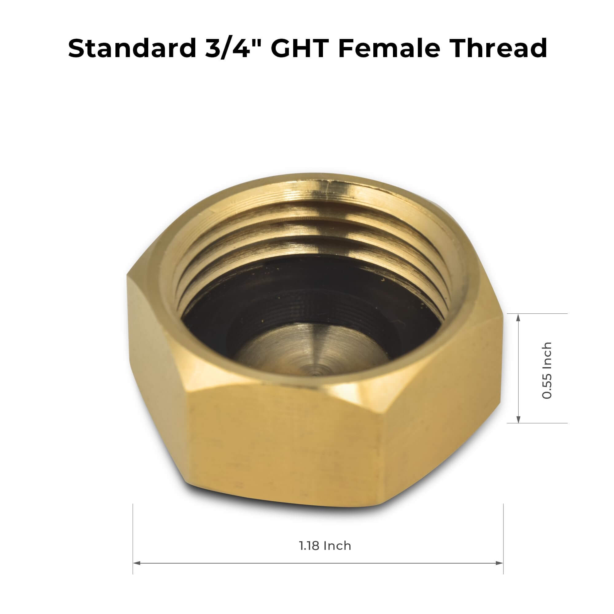 VANCOCO Brass Garden Hose End Caps, 3/4" GHT Rust-Proof Outdoor Faucet Caps with Washers