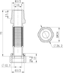 VANCOCO 2 Stk. Edelstahl-Flexrohr 1/2" Zoll Wellrohr Ausziehbar Flexibles Anschlussrohr Längenverstellbar von 75-130 mm Universelles Verbindungsrohr