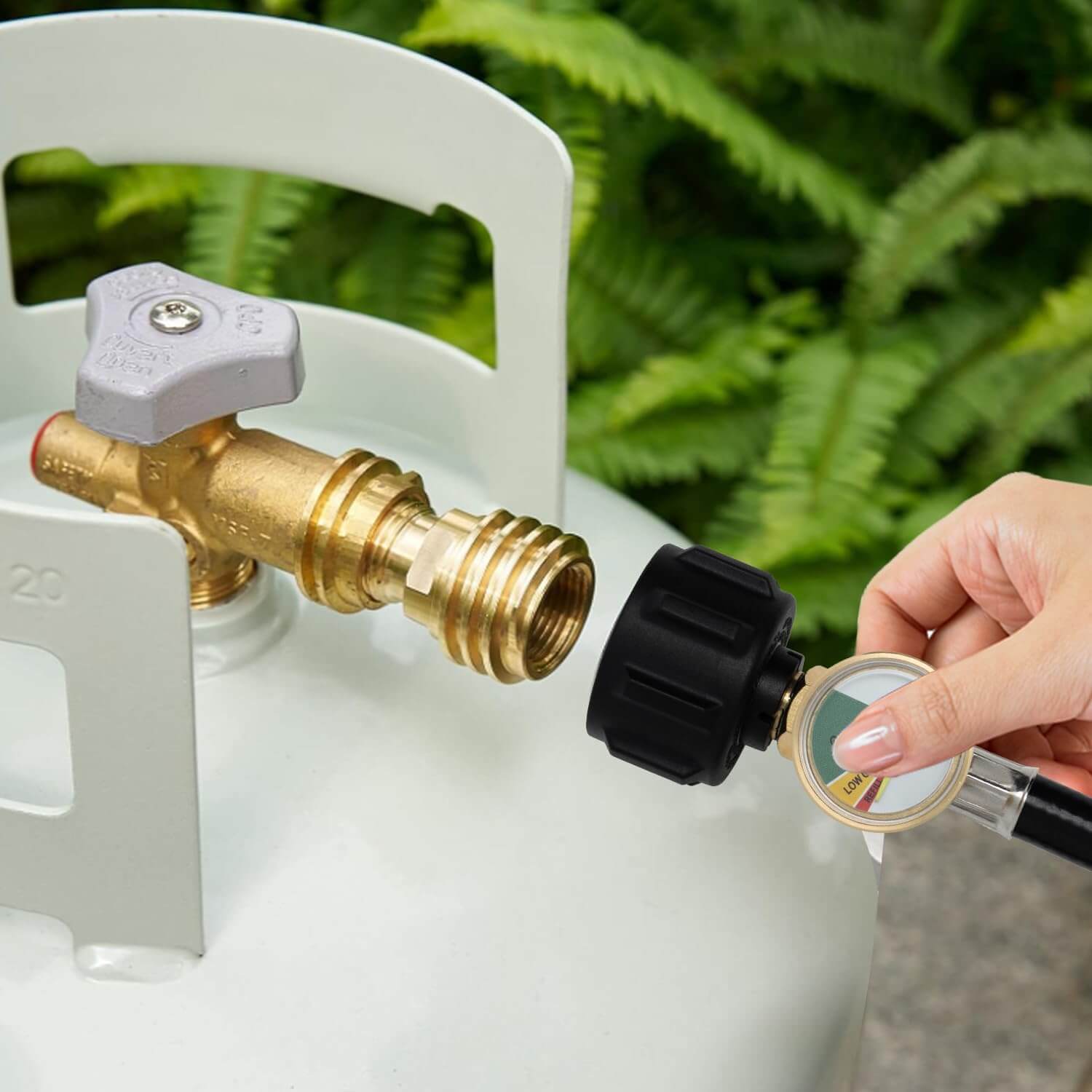 VANCOCO Brass Propane Tank Adapter – POL to QCC1/Type1 Valve Converter, Old-Style LP Tank to Modern Hose/Regulator