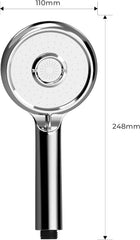 VANCOCO Handdusche Duschkopf 3 Strahlarten Chrom | Mit praktischer Antikalk-Funktion, leichtes Design für maximale Flexibilität und Duschkomfort