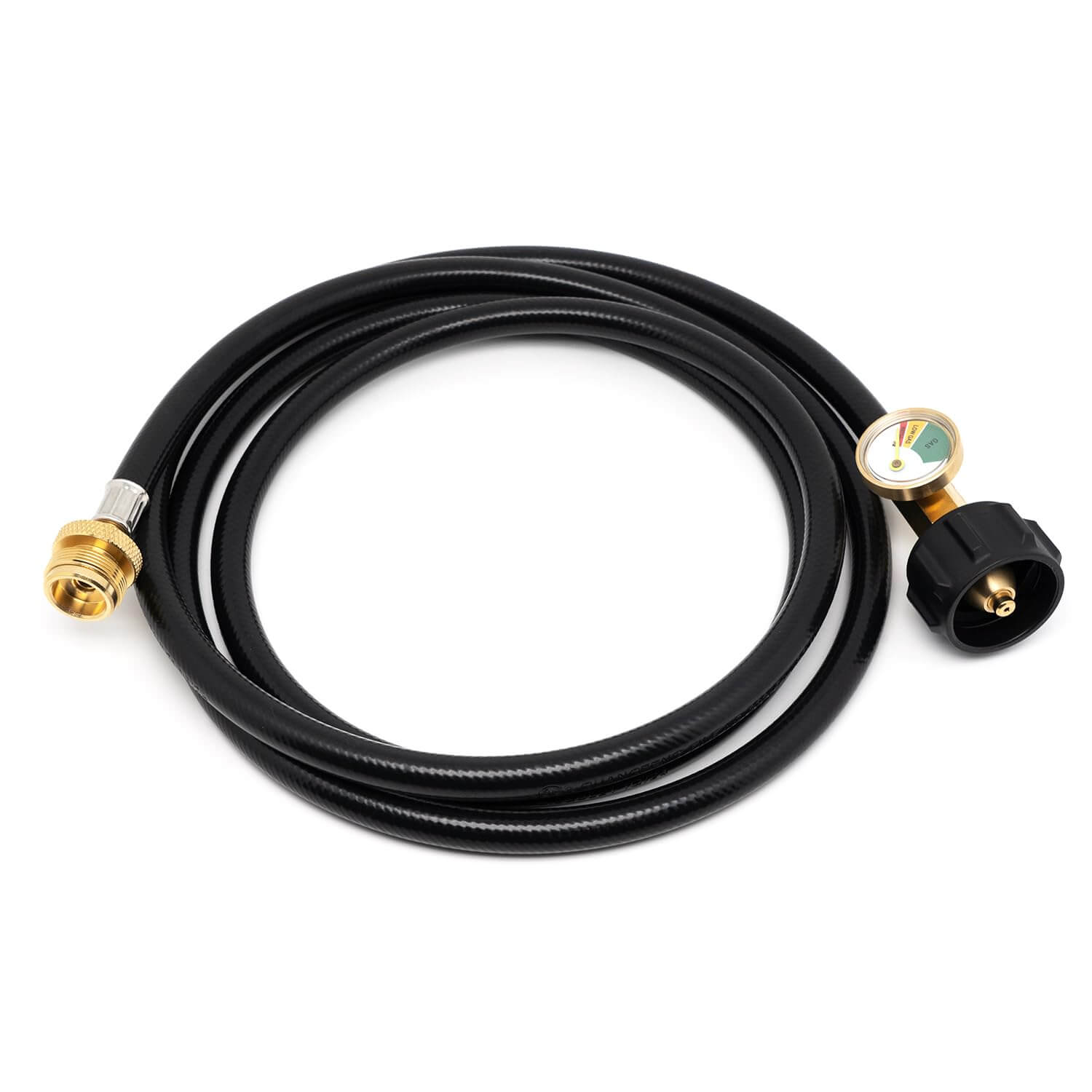 VANCOCO Propane Hose Extension with QCC1/Type1 Adapter, 8FT Hose & Tank Gauge for 5-40lb Tanks