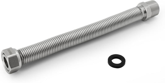 VANCOCO Edelstahl-Flexrohr 1/2" Zoll Wellrohr Ausziehbar Flexibles Anschlussrohr Längenverstellbar von 200-400 mm Universelles Verbindungsrohr