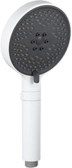 VANCOCO Matt-Weisser Duschkopf Handbrause Stufenloser Wasserregler & 3 Strahlarten | EN1112 Z-Class (0.12-0.19L/s) mit Getrennter Einstellung