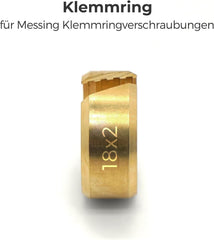 VANCOCO 3 Stk. Klemmringverschraubung 18×2 mm für Heizrohr Fußbodenheizung Hahnblöcke 3/4" Eurokonus