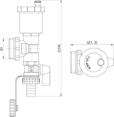 VANCOCO Schnellentlüfter Set, Automatische Entlüftungs-Ablassvorrichtung für Fußbodenheizung, 1 Zoll DN25 (Verteileranschluss) und 1/2 Zoll DN15 (Ablass), Messingkomponenten mit Automatikentlüfter