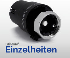 VANCOCO 3 STK. Thermostatkopf Heizkörperventil M30×1,5 mm, Schwarz, Flüssig-Fühler, Frostschutzstellung