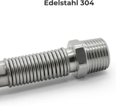 VANCOCO 2 Stk. Edelstahl-Flexrohr 1/2" Zoll Wellrohr Ausziehbar Flexibles Anschlussrohr Längenverstellbar von 75-130 mm Universelles Verbindungsrohr