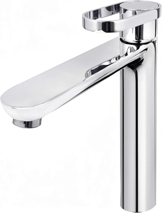 VANCOCO 52020 Wasserhahn Bad Hoch mit Auslauf Höhe 225 mm aus Messing für Aufsatzwaschbecken – Wassersparend mit 24h Salzsprühtest (Klasse 10) – Langlebige Mischbatterie, Chrom