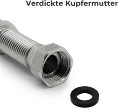 VANCOCO 2 Stk. Edelstahl-Flexrohr 1/2" Zoll Wellrohr Ausziehbar Flexibles Anschlussrohr Längenverstellbar von 75-130 mm Universelles Verbindungsrohr