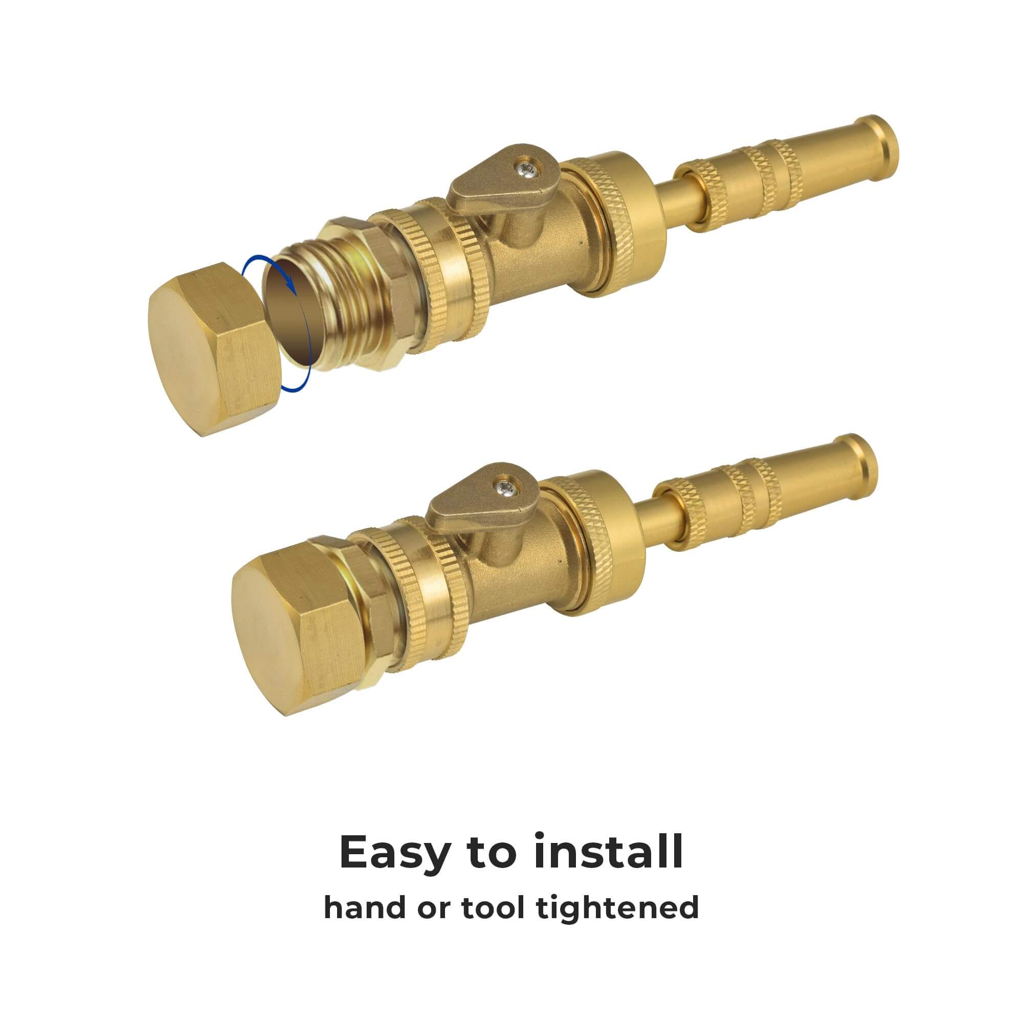 VANCOCO Brass Garden Hose End Caps, 3/4" GHT Rust-Proof Outdoor Faucet Caps with Washers