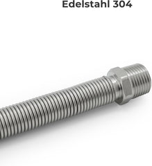 VANCOCO Edelstahl-Flexrohr 1/2" Zoll Wellrohr Ausziehbar Flexibles Anschlussrohr Längenverstellbar von 200-400 mm Universelles Verbindungsrohr