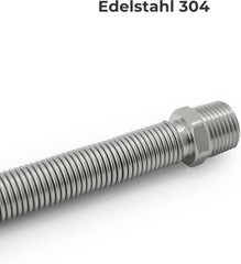 VANCOCO 2 Stk. Edelstahl-Flexrohr 1/2" Zoll Wellrohr Ausziehbar Flexibles Anschlussrohr Längenverstellbar von 200-400 mm Universelles Verbindungsrohr