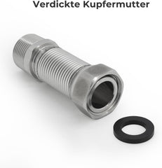 VANCOCO 2 Stk. Edelstahl-Flexrohr 3/4" Zoll Wellrohr Ausziehbar Flexibles Anschlussrohr Längenverstellbar von 75-130 mm Universelles Verbindungsrohr