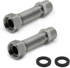 VANCOCO 2 Stk. Edelstahl-Flexrohr 1/2" Zoll Wellrohr Ausziehbar Flexibles Anschlussrohr Längenverstellbar von 75-130 mm Universelles Verbindungsrohr