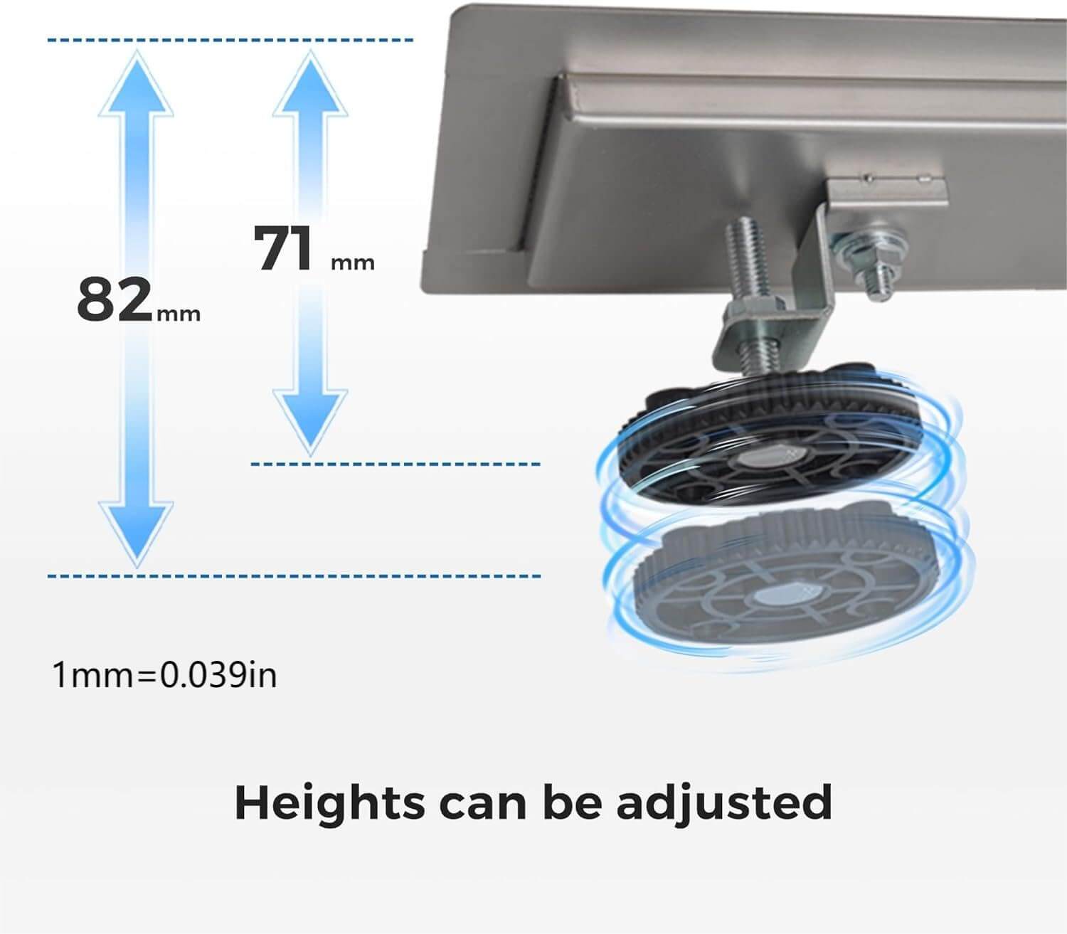 VANCOCO 24" Linear Shower Drain, Brushed 304 Stainless Steel with 2-in-1 Tile Insert Grate, Adjustable Feet & Hair Strainer