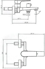 VANCOCO Wannenarmatur mit Handbrause, Komplett-Set aus hochwertigem Messing, Aufputz Badewannen-Armatur wassersparend mit Wandhalterung, Chrome