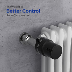 VANCOCO Thermostatkopf Heizkörperventil M30×1,5 mm Schwarz | Flüssig-Fühler, Einstellbereich 6–28°C mit Nullstellung und Frostschutzstellung, passend für Standard Heizkörperventile