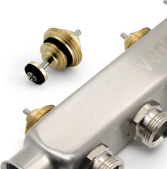 VANCOCO 10er Set Messing Ventileinsatz Fußbodenheizung G1/2 M30×1,5mm | Passend für Heizkreisverteiler & UFH Stellantrieb, Krümmerstück Rücklaufventilkern aus Messing