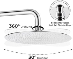 VANCOCO 600 Selbstreinigenden Düsen Duschkopf Regendusche, 10 Zoll Duschkopf Wassersparend aus 304 Edelstahl, Regendusche mit 8K Spiegelverchromung, Regenduschkopf Regenwalddusche Duschköpfe