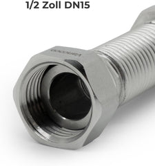 VANCOCO 2 Stk. Edelstahl-Flexrohr 1/2" Zoll Wellrohr Ausziehbar Flexibles Anschlussrohr Längenverstellbar von 75-130 mm Universelles Verbindungsrohr