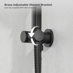 VANCOCO Thermostatic Shower System – 10" Rain Head + 3-Mode Handheld, Matte Black