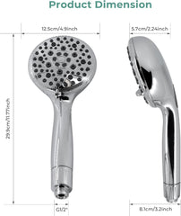 VANCOCO 9 Strahlarten Duschkopf Set mit 5-Schichten Filter Hochdruck Handbrause inklusive Schlauch und Einstellbarer Halterung Wassersparend gegen Hartes