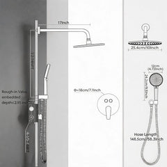 VANCOCO 10" Shower System with Handheld Spray - Matte Black