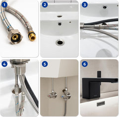 VANCOCO 2 Stk. Anschlussschlauch Armatur G3/8 x M10, Wasserhahn Schlauch, Panzerschlauch 3/8 Zoll, Flexschlauch 3/8, Wasserhahn Verlängerung, Schläuche Verlängerung für Wasserhahn Mischbatterie
