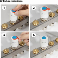 VANCOCO 7Stk.Stellantrieb Fussbodenheizung 230V M30x1,5 NC stromlos geschlossen | Thermischer Stellmotor für Fußbodenheizung & Heizkreisverteiler