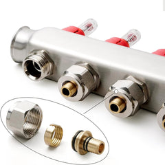 VANCOCO 3 Stk. Klemmringverschraubung 20×2 mm für Heizrohr Fußbodenheizung Hahnblöcke 3/4" Eurokonus
