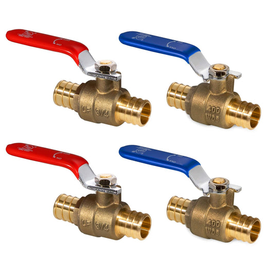 VANCOCO 3/4" Lead-Free Brass PEX Shut-Off Valve – 400 PSI, Crimp & Clamp Compatible