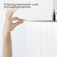 VANCOCO 600 Selbstreinigenden Düsen Duschkopf Regendusche, 10 Zoll Duschkopf Wassersparend aus 304 Edelstahl, Regendusche mit 8K Spiegelverchromung, Regenduschkopf Regenwalddusche Duschköpfe