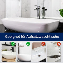 VANCOCO 52020 Wasserhahn Bad Hoch mit Auslauf Höhe 225 mm aus Messing für Aufsatzwaschbecken – Wassersparend mit 24h Salzsprühtest (Klasse 10) – Langlebige Mischbatterie, Chrom